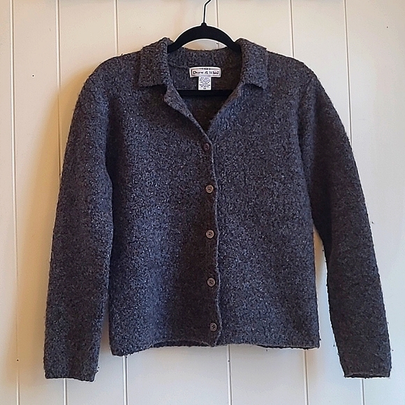 DEANE & WHITE Gray Wool Sweater, Size Medium - Picture 1 of 8